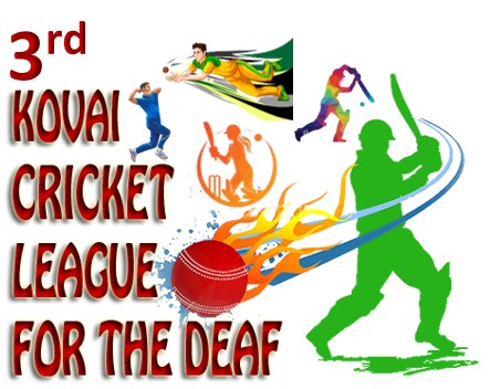 3rd Kovai Cricket League for the Deaf Logo